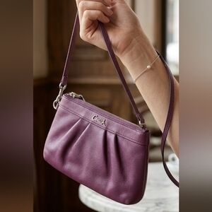 Coach Plum Leather Wristlet